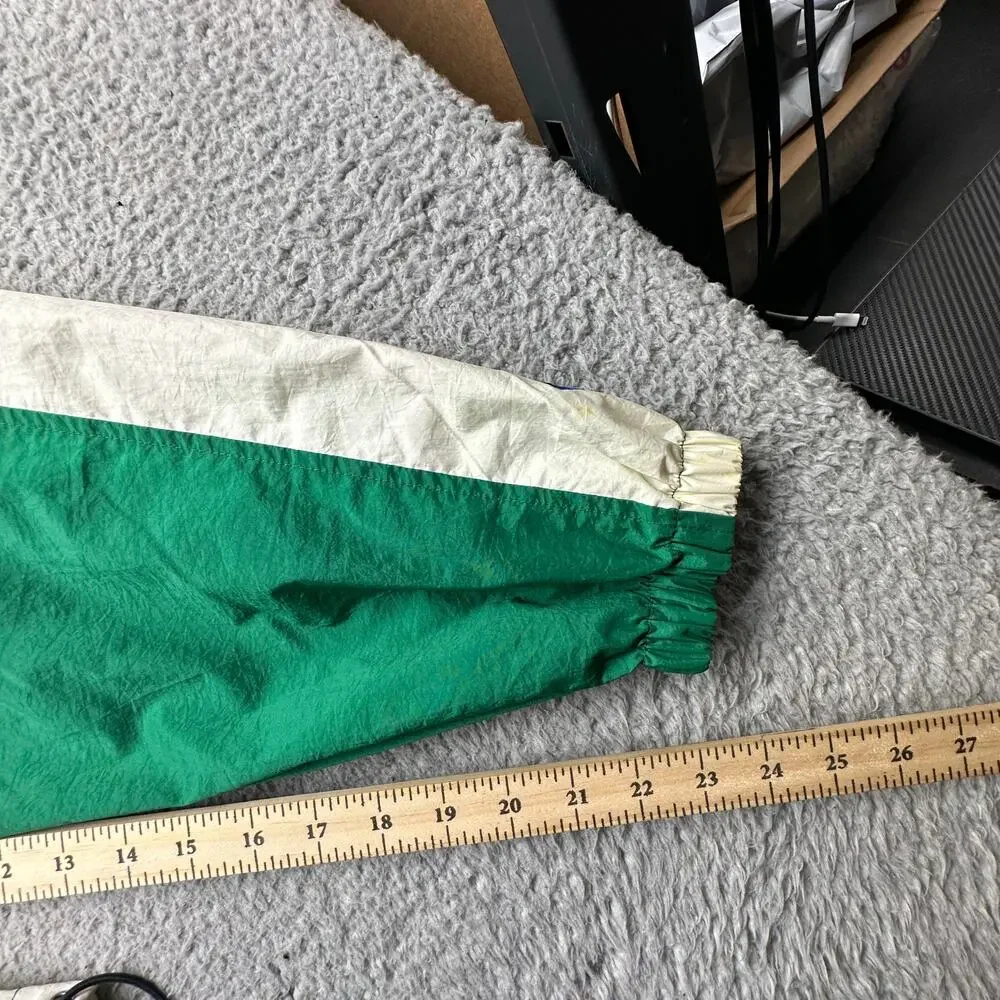 Vintage 90s Champion Blue Green Windbreaker Jacket Mens XL Retro Full Zip Nylon